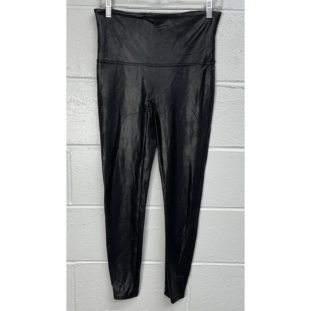 Spanx Faux Leather High Rise Leggings Women's Size XL Black 26837 00231010 Shine